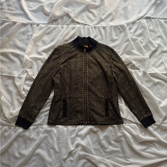 Ruby Rd. Leopard Print Bomber Jacket - Picture 2 of 8